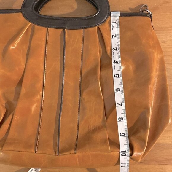 Espe Tan Vegan Leather Balloon  Bag with Shoulder Strap - Picture 11 of 13